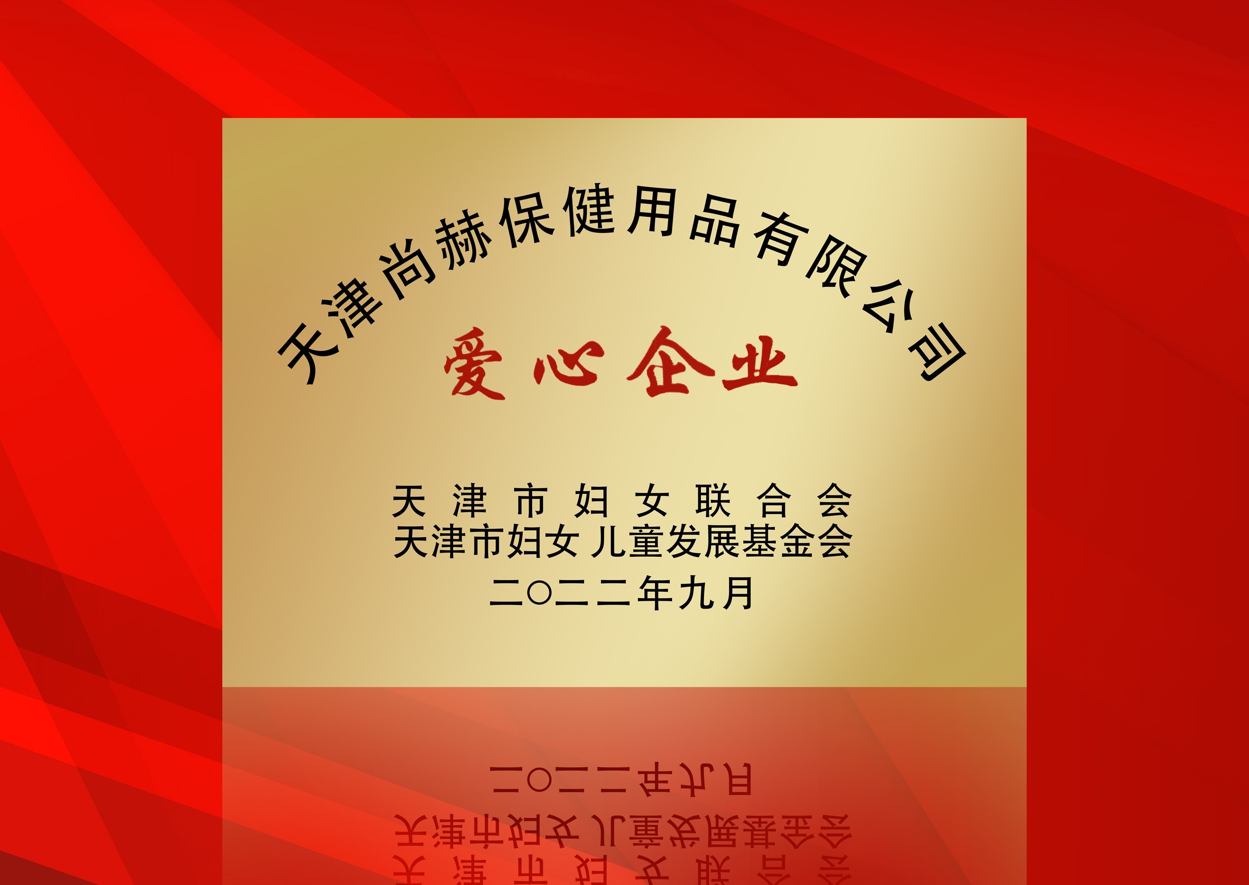 2022年9月-开云游戏官方网站丨中国有限公司官网荣获-天津市妇女联合会-“爱心企业”称号